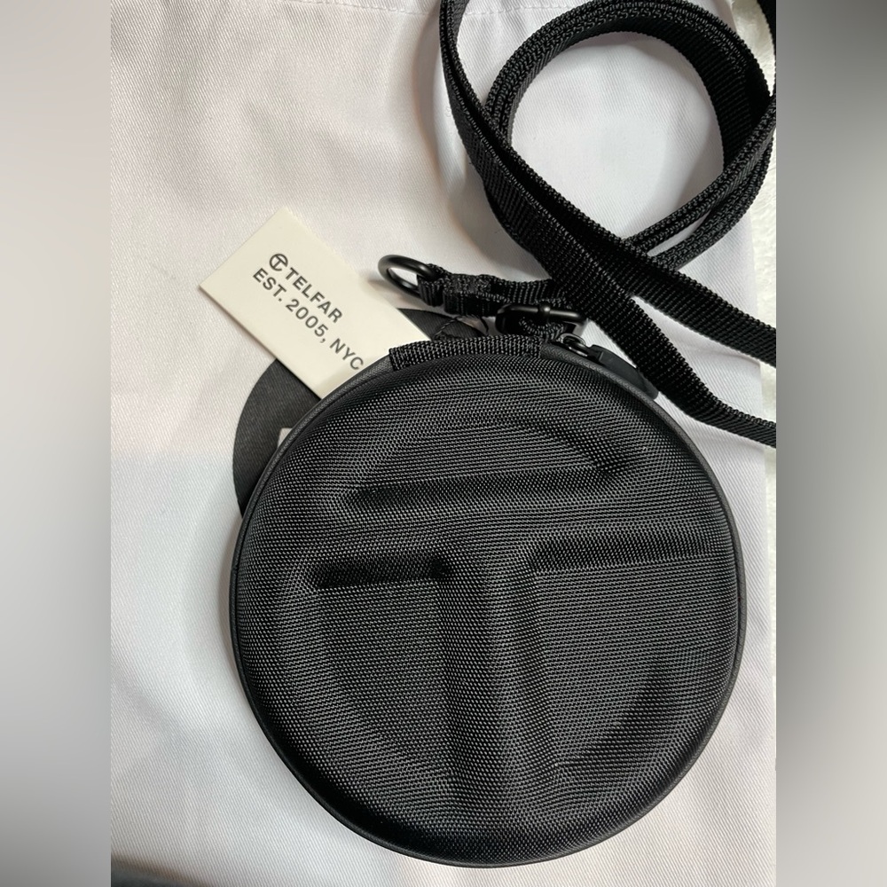 Telfar Black Circle Wallet Case with crossbody Strap Full set NWT
